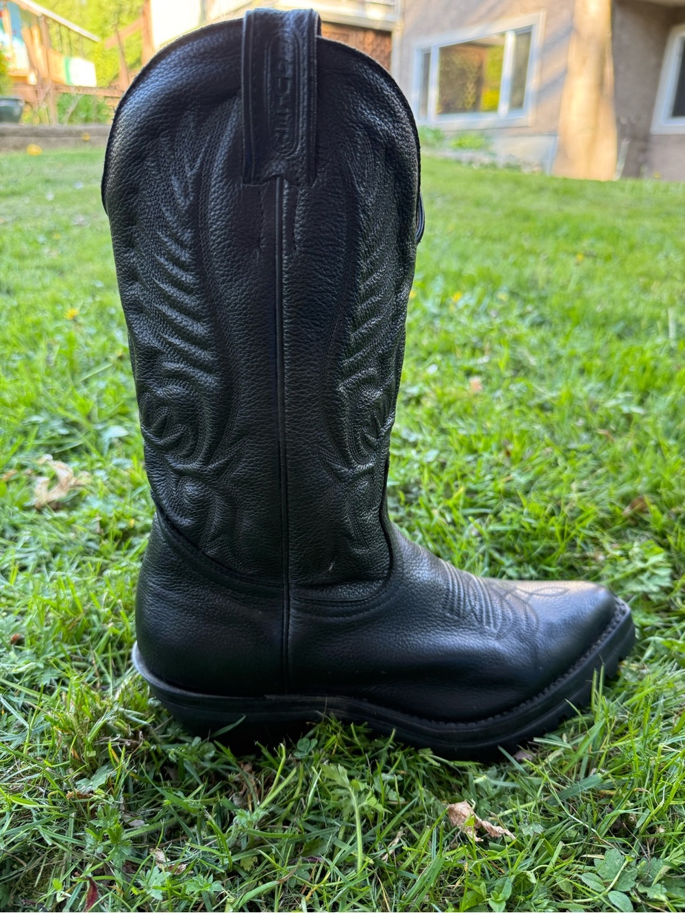 Boulet Boot (1866) Leather Cowboy Boot - Classic Western Pull-On Vibram Sole 7.5